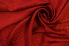ткань алый жаккард из вискозы с цветочками жаккард вискоза однотонная красная Италия