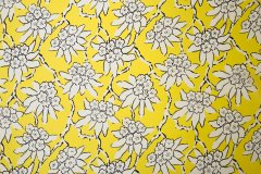 ткань крепдешин желтый с белыми цветами крепдешин шелк цветы желтая Италия