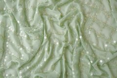 ткань шифон с пайетками фисташкового цвета шифон шелк однотонная зеленая Италия
