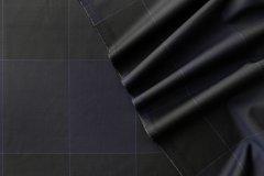 ткань шерсть в крупную синюю клетку костюмно-плательная шерсть в клетку черная Италия
