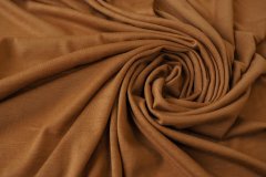 ткань тонкий трикотаж коньячного цвета трикотаж шерсть однотонная коричневая Италия