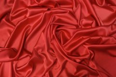 ткань шелковый атлас с эластаном красный атлас шелк однотонная красная Италия