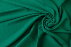 ткань изумрудный креп из шелка с шерстью креп шелк однотонная зеленая Италия