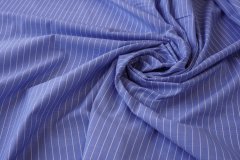ткань голубой хлопок в узкую белую полоску (в 2х кусках: 1.80м и 1.80м) сорочечная хлопок в полоску голубая Италия