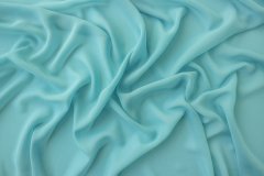 ткань бирюзовый жоржет шифон шелк однотонная голубая Италия