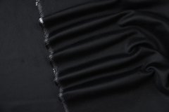 ткань двухслойный двусторонний черный кашемир пальтовые кашемир однотонная черная Италия