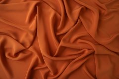 ткань шелк мандаринового цвета с эластаном  кади шелк однотонная оранжевая Италия
