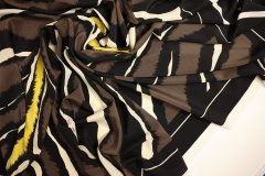 ткань шелковый купон с принтом зебры Фенди(купон) крепдешин шелк иные коричневая Италия