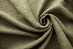 ткань костюмный лен в елочку цвета хаки Италия
