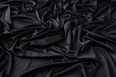 ткань трикотаж из вискозы черный трикотаж вискоза однотонная черная Италия