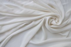 ткань шармуз молочного цвета шармюз шелк однотонная белая Италия