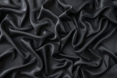 ткань вареный шелк цвета антроцит вареный шелк (мытый шелк) шелк однотонная черная Италия