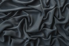 ткань вареный шелк асфальтового цвета вареный шелк (мытый шелк) шелк однотонная серая Италия