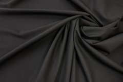 ткань шерстяной поплин черного цвета поплин шерсть однотонная черная Италия