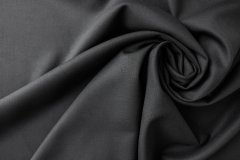 ткань шерстяной креп черного цвета   шерсть однотонная черная Италия
