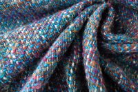 ткань твид шанель синий с разноцветной нитью