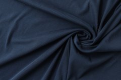 ткань хлопковый трикотаж темно-синего цвета (лапша) трикотаж хлопок однотонная синяя Италия
