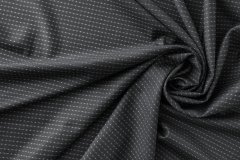 ткань костюмная шерсть с шелком темно-серого цвета в горошек Италия