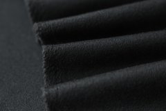 ткань двухслойный, двусторонний кашемир черного цвета пальтовые кашемир однотонная черная Италия