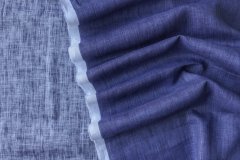 ткань лен синего цвета с фиолетовым оттенком меланж костюмно-плательная хлопок однотонная синяя Италия