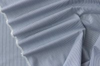ткань хлопок белый в тонкую синюю узорчатую полосочку