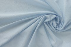 ткань белый лен в узкую светло-голубую полоску сорочечная лен в полоску белая Италия