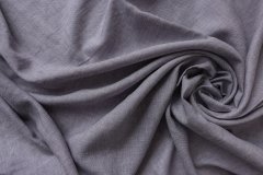 ткань лен меланжевый серо-сиреневого цвета  костюмно-плательная лен однотонная голубая Италия