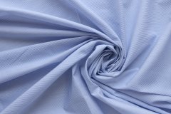 ткань хлопок белого цвета в узкую синюю полоску сорочечная хлопок в полоску белая Италия