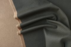 ткань пальтовая верблюжья шерсть цвета хаки с покрытием  пальтовые шерсть однотонная зеленая Италия
