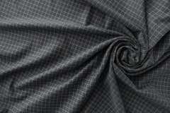 ткань серый костюмно-плательный хлопок в клетку Италия