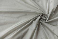 ткань подклад из вискозы бело-серого цвета с гербами и надписями подклад вискоза однотонная белая Италия