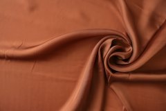 ткань подклад из вареного купро ржаво-коричневого цвета подклад купра однотонная оранжевая Италия