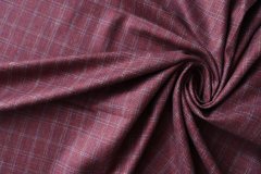 ткань бордовый шелк в разноцветную клетку костюмно-плательная шелк в клетку бордовая Италия