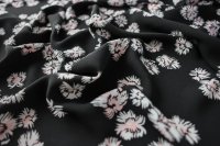 ткань вискоза для шитья черная с цветами (кади)