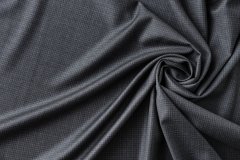 ткань шерсть серо-черная в мелкую клетку костюмно-плательная шерсть в клетку серая Италия