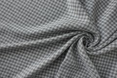 ткань серый лен с шелком в клетку костюмно-плательная лен в клетку серая Италия