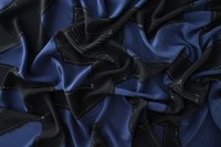 ткань крепдешин синий с черными заплатками
