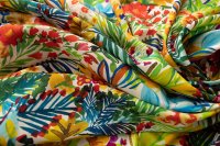 ткань разноцветный крепдешин с цветочным принтом