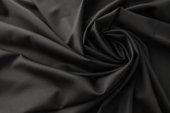 ткань шерсть с эластаном черного цвета костюмно-плательная шерсть однотонная черная Италия