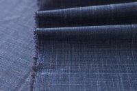 ткань синяя костюмно-плательная шерсть с шелком и льном