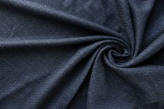 ткань твид сине-черного цвета твид шерсть однотонная синяя Италия
