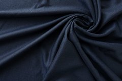 ткань твид ярко-синего и черного цвета костюмно-плательная шерсть однотонная синяя Италия