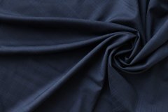 ткань синяя костюмная шерсть в еле заметную клетку Италия