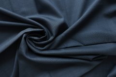 ткань шерсть пыльно-синего цвета костюмно-плательная шерсть в клетку синяя Италия