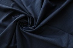 ткань темно-синяя шерсть в мелкую клетку костюмно-плательная   в клетку синяя Италия