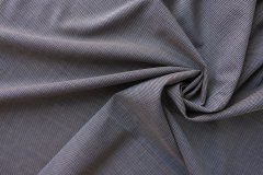 ткань сине-коричневая шерсть в мелкую гусиную лапку костюмно-плательная шерсть в клетку синяя Италия