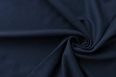 ткань костюмная шерсть темно-синего цвета костюмно-плательная шерсть однотонная синяя Италия