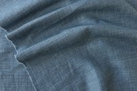 ткань костюмный шелк с шерстью и льном бело-голубой меланж