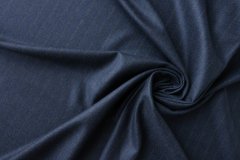 ткань синяя шерсть в широкую полоску с голубой и желтой нитью костюмно-плательная шерсть в полоску синяя Италия