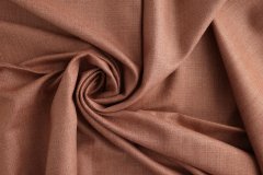 ткань костюмный шелк со льном темно-лососевого цвета костюмно-плательная шелк однотонная коричневая Италия